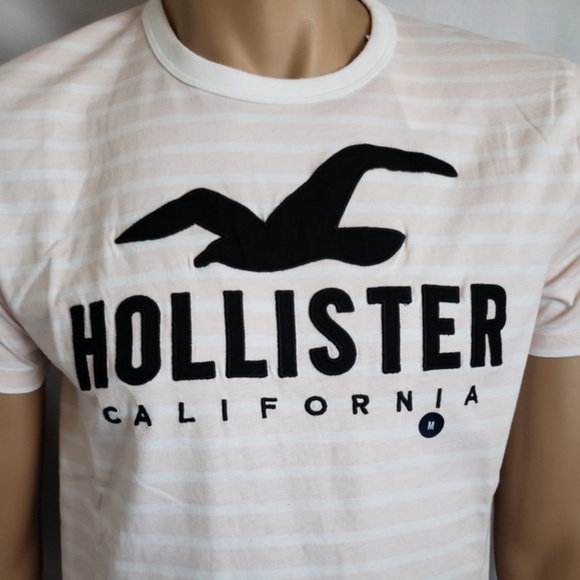 New HOLLISTER Mens Logo/Striped Shirt SZ S - Picture 2 of 3